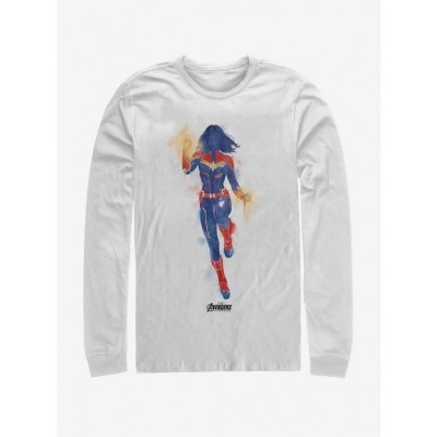 Marvel Endgame Captain Marvel White Long-Sleeve T-Shirt for Men