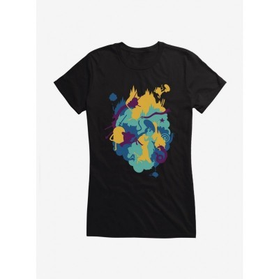 Adventure Time Inspired Girls Colorblock Silhouette Tee