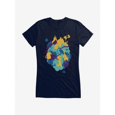 Adventure Time Inspired Girls Colorblock Silhouette Tee