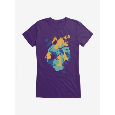 Adventure Time Inspired Girls Colorblock Silhouette Tee