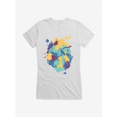 Adventure Time Inspired Girls Colorblock Silhouette Tee