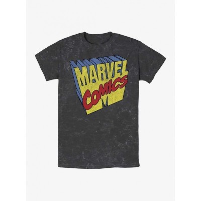 Marvel 3D Logo Mineral Wash T-Shirt for Men - Multiple Colors