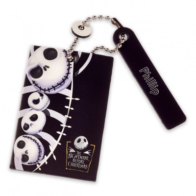 Jack Skellington Personalizable Leather Luggage Tag – Pumpkin King Travel Accessory