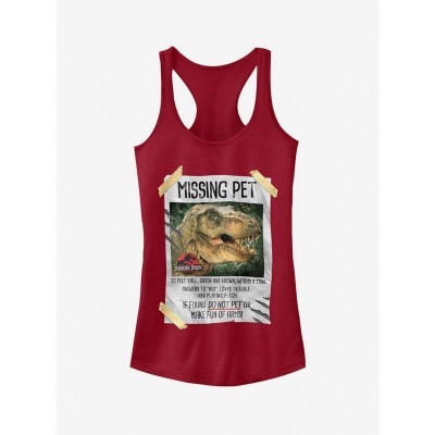Jurassic Park T. Rex Missing Poster Grey Girls Tank Top