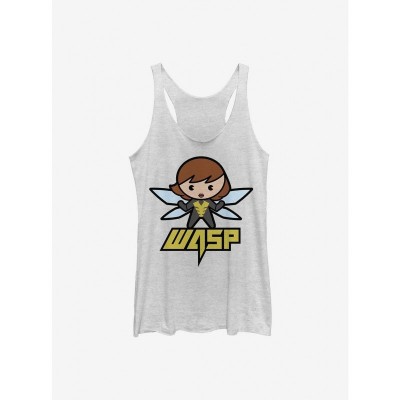 Marvel Kawaii Wasp Girls Tank Top - Ant-Man Inspired White Junior Size
