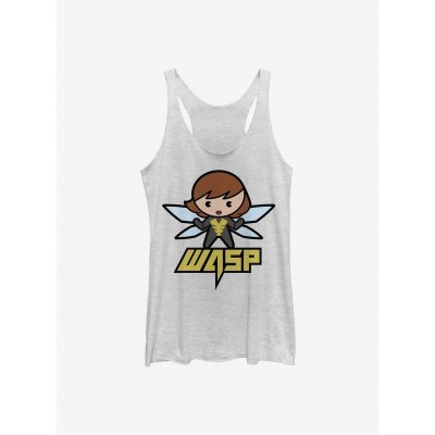 Marvel Kawaii Wasp Girls Tank Top - Ant-Man Inspired White Junior Size