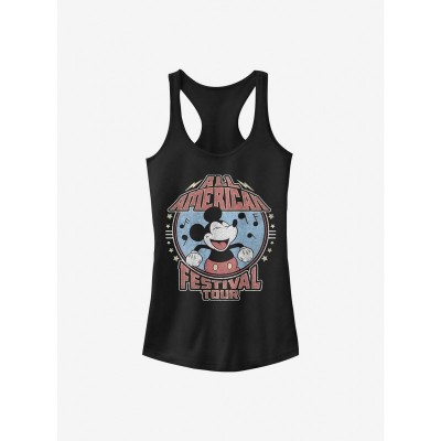 Disney All American Festival Tank Top for Girls - Black Cotton Blend
