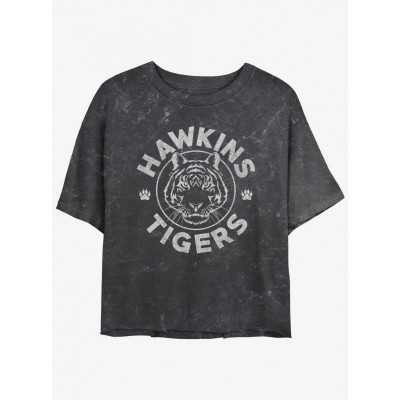Stranger Things Hawkins Tigers Crop T-Shirt in Multi for Girls