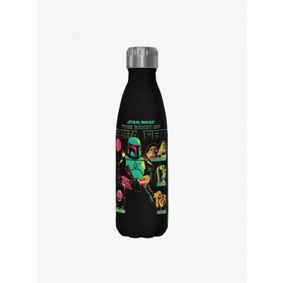 Star Wars The Book of Boba Fett Inspired Black Stainless Steel Water Bottle - 17oz Capacity