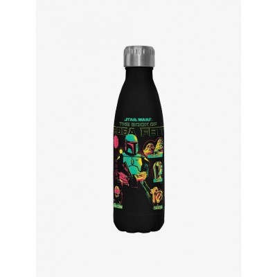 Star Wars The Book of Boba Fett Inspired Black Stainless Steel Water Bottle - 17oz Capacity