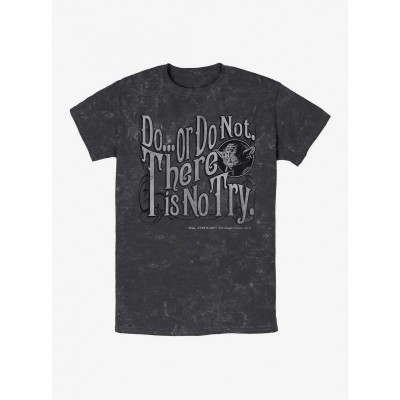 Star Wars Yoda Quote Mineral Wash T-Shirt - Unisex Black
