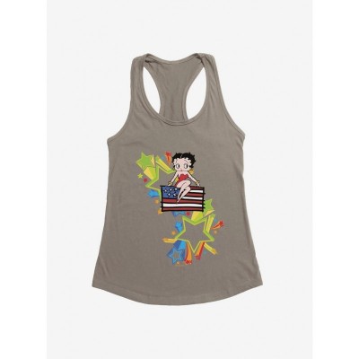 Betty Boop USA Rainbow Heart Stars Girls Tank Top