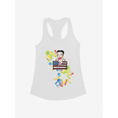 Betty Boop USA Rainbow Heart Stars Girls Tank Top
