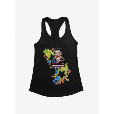 Betty Boop USA Rainbow Heart Stars Girls Tank Top