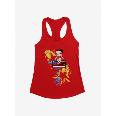 Betty Boop USA Rainbow Heart Stars Girls Tank Top