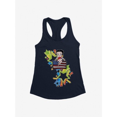Betty Boop USA Rainbow Heart Stars Girls Tank Top