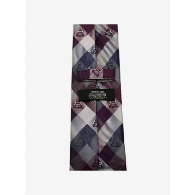Star Wars Men's Plum Modern Plaid Darth Vader Silk Tie