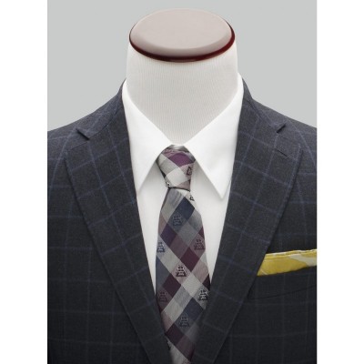 Star Wars Men's Plum Modern Plaid Darth Vader Silk Tie