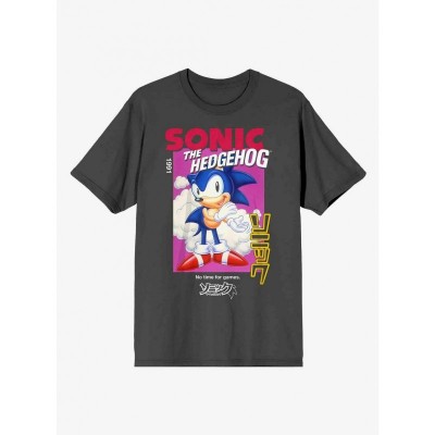 Sonic The Hedgehog '90s Inspired Japanese Text T-Shirt for Men