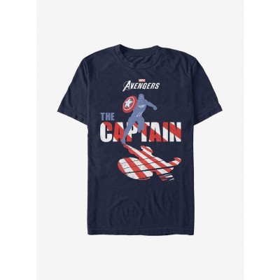 Marvel Captain America Comfortable Men's Cotton T-Shirt - Blue