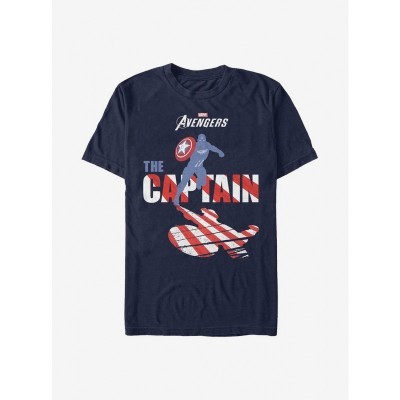 Marvel Captain America Comfortable Men's Cotton T-Shirt - Blue
