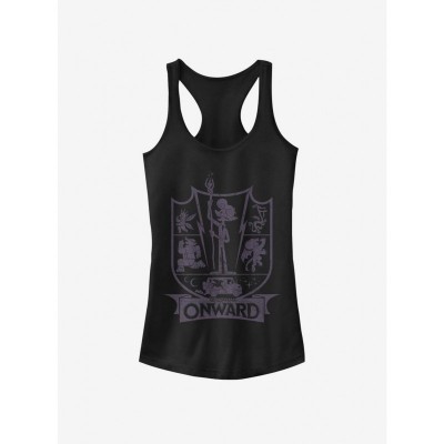 Disney Pixar Onward Girls Cotton Badge Tank Top - Black