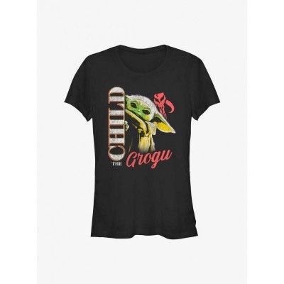 Star Wars Grogu from The Mandalorian Girls Lightweight Tee - Black