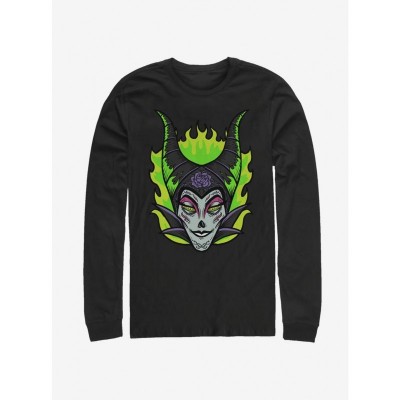 Disney Maleficent Long Sleeve Skull Tee - Men's Black