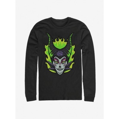 Disney Maleficent Long Sleeve Skull Tee - Men's Black