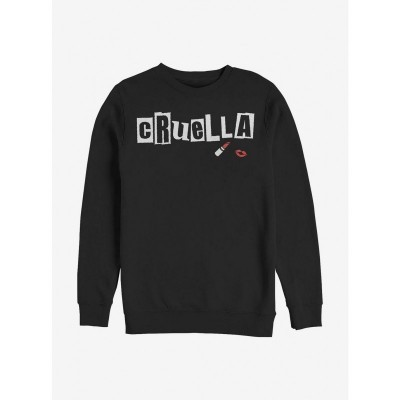 Disney Cruella Custom Name Cutout Crewneck Sweatshirt - Black