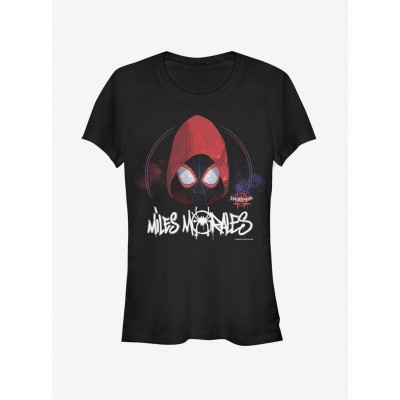 Marvel's Spider-Verse Women's Hoodie T-shirt in Black - Miles Morales Edition