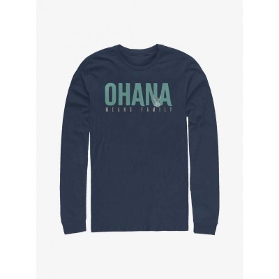 Disney Lilo & Stitch Ohana Bold Blue Long Sleeve Men's T-Shirt