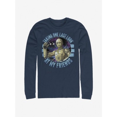 Star Wars Skywalker Farewell C-3PO Men's Cotton Long-Sleeve T-Shirt Blue