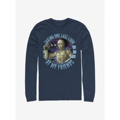 Star Wars Skywalker Farewell C-3PO Men's Cotton Long-Sleeve T-Shirt Blue