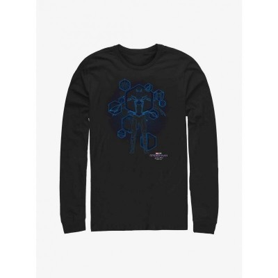 Marvel's No Way Home Spider-Man Blueprint Design Men's Black Long Sleeve T-Shirt
