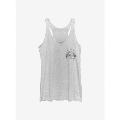 Mandalorian Child Outline Badge Girls Tank Top - White