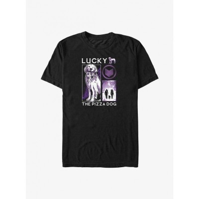 Marvel Hawkeye Pizza Dog Lucky Big & Tall T-Shirt - Black