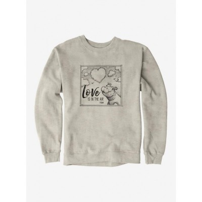 Fiona Hippo Valentine's Day Cloud Print Men's Sweatshirt