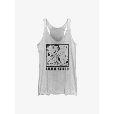 Disney Lilo & Stitch Girls White Tank Top - Junior Sizes