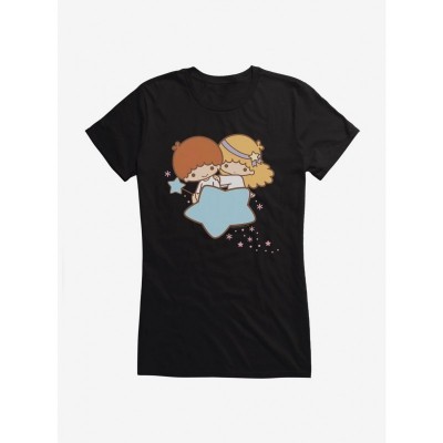 Little Twin Stars Girls Cotton T-Shirt with Starry Dust Design