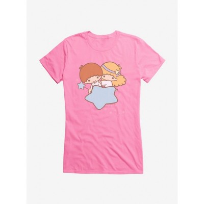 Little Twin Stars Girls Cotton T-Shirt with Starry Dust Design