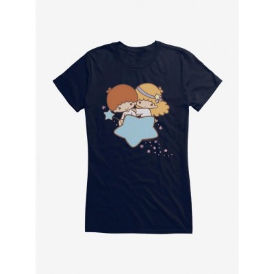 Little Twin Stars Girls Cotton T-Shirt with Starry Dust Design