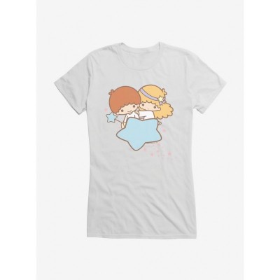 Little Twin Stars Girls Cotton T-Shirt with Starry Dust Design