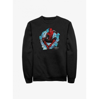 Marvel No Way Home Spider-Man Spinning Webs Crewneck Sweatshirt - Men's Black