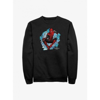 Marvel No Way Home Spider-Man Spinning Webs Crewneck Sweatshirt - Men's Black