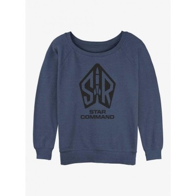 Disney Pixar Lightyear Star Ranger Girls Slouchy Sweatshirt - Blue Lightweight Tee