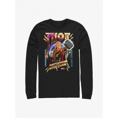 Marvel Asgardian Party Long Sleeve T-Shirt - Men's Black Cotton