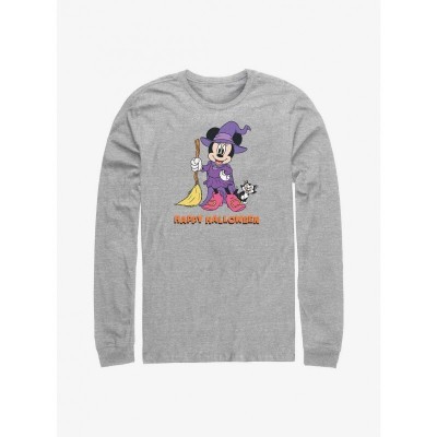 Disney Minnie Mouse Halloween Witch Grey Long Sleeve T-Shirt for Men
