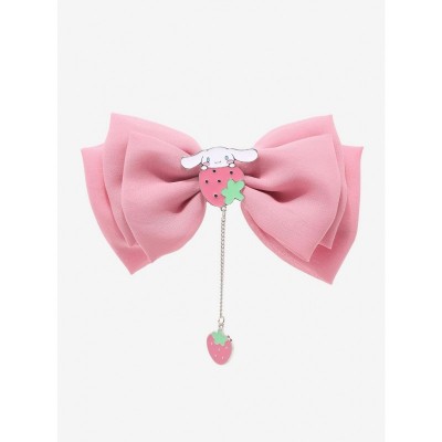Cinnamoroll Sweet Berry Dusty Rose Triple-Layer Hair Bow for Girls