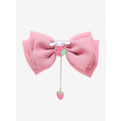 Cinnamoroll Sweet Berry Dusty Rose Triple-Layer Hair Bow for Girls